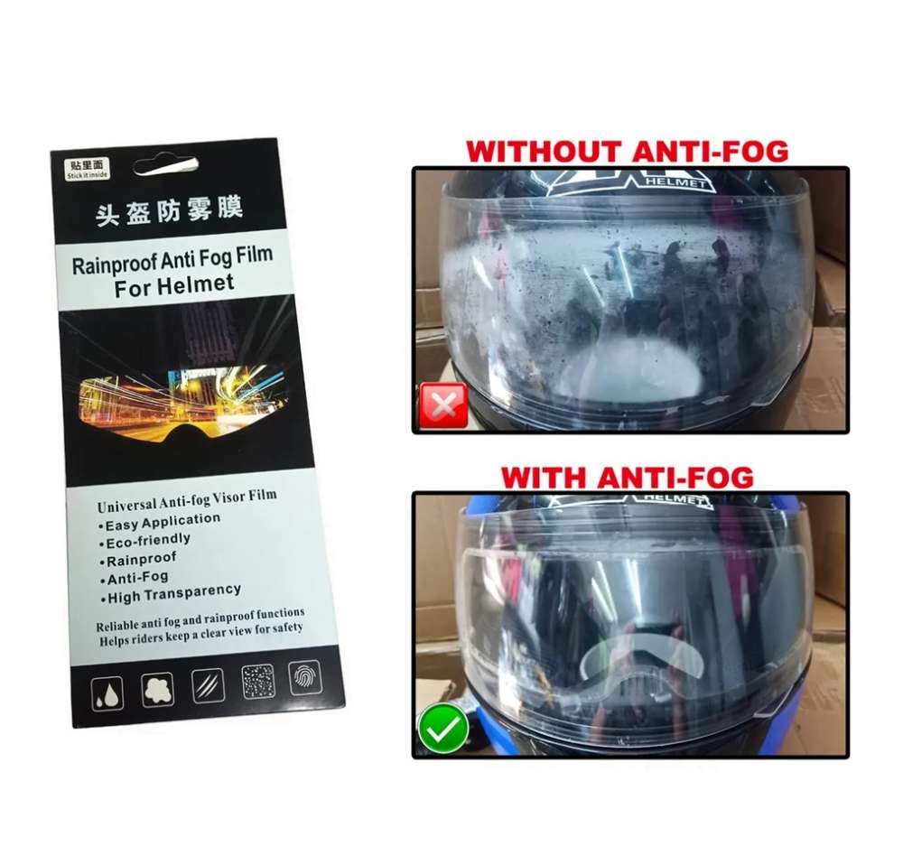 Universal Anti-Fog Patch Visor Film for Helmet / Rainproof High Definition, Long Lasting Anti-Fogging with Wide Visual Field - High Quality